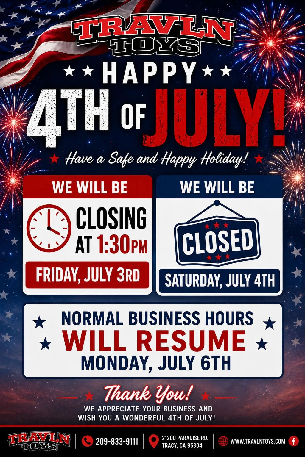 CLOSED 7-4-26